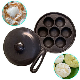 Chảo Gang Chống Dính 7 Lỗ làm Bánh Bò Sữa Nướng , Bánh Khọt , Bánh Bạch tuột Takoyaki