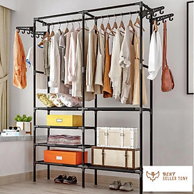 Kệ treo quần áo để giày dép lắp ráp cực chắc chắn 86x44x175cm