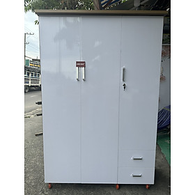 Tủ áo nhựa Juno Sofa phối màu trắng Oak 1m25 x 1m85 x 48 cm