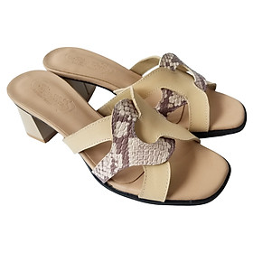 Dép Cao Gót Nữ BIGGBEN Da Bò Cao 5 Phân DCG101