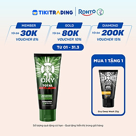 Sữa rửa mặt cho nam Oxy sạch sâu giảm mụn kiểm soát nhờn dạng kem Oxy Total Anti Acne 100g