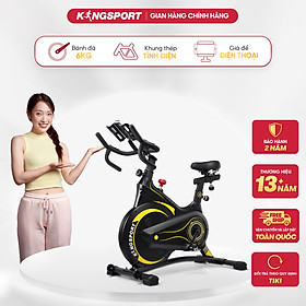 Xe đạp tập thể dục tại nhà Kingsport BK-5804 tải trọng tối đa 150kg, tích hợp giá đỡ ipad, kèm theo đồng hồ thông minh đo nhịp tim, quãng đường, vận tốc, thời gian, calo