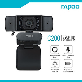 Webcam RAPOO C200 độ phân giải HD 720P - Hàng chính hãng