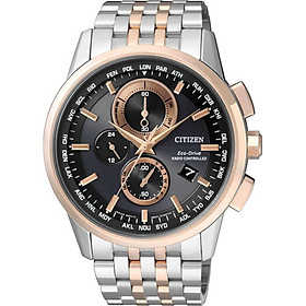 Đồng Hồ Citizen Nam Dây Kim Loại Máy Eco-Drive AT8116-65E - Mặt Đen (43mm)