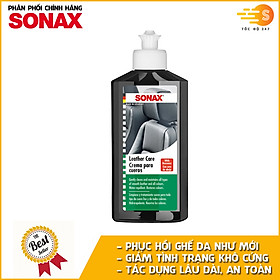 Kem làm sạch và dưỡng ghế da chuyên dụng Sonax 291141 250ml - Không cần nước, kéo dài tuổi thọ da, hạn chế khô cứng và bong tróc, phục hồi da cũ