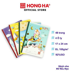 Vở 4 ô ly Hồng Hà 48 trang School Bạn nhỏ Plus (0509P)