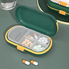 Portable Medicine Storage Box with Pill Cutter ABS Disassemble Pill Organizer Container Splitter for Travel Capsule Vacation Elders Adults