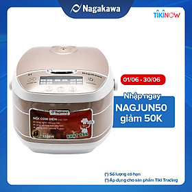 Nồi Cơm Điện Cao Tần Nagakawa NAG0102 (1.8 lít) - Gold Trắng - Hàng Chính Hãng