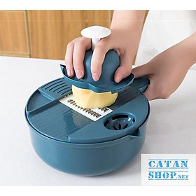 Mua Bộ Thau Rổ Đa Năng 8 chức năng siêu tiện lợi  thái lát bào sợi rau củ  nghiền gừng tỏi  lược trứng GD80-Ro801