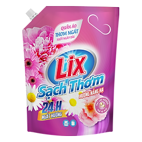 Túi Nước giặt Lix Sạch Thơm hương nắng hạ 2.6kg N7302 - chứa hạt lưu hương thơm ngát ngày dài 