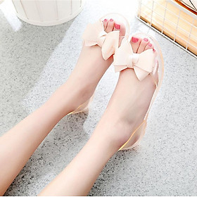 Dép nhựa đính nơ size 35 đến 40 size chuẩn nhiều màu trong suốt siêu cute cho bạn nữ V157