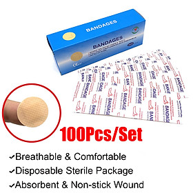 100Pcs Mini Round Disposable l Adhesive Aid Wound Band Sterile Bandage First Aid Breathable Bandage Children Adult