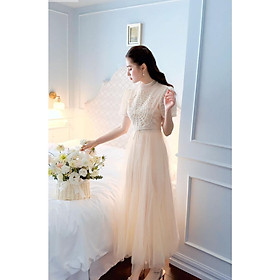 Đầm Thiết Kế CH-17 Chất Liệu Vải Ren Phối Voan Cao Cấp - Đầm Dự Tiệc Sang Trọng Đủ Size SMLXL