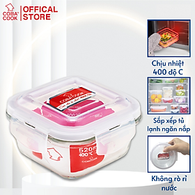 Mua Hộp thủy tinh hộp đựng cơm trữ thức ăn chịu nhiệt COBA COOK hộp vuông 530ml- CBHS530