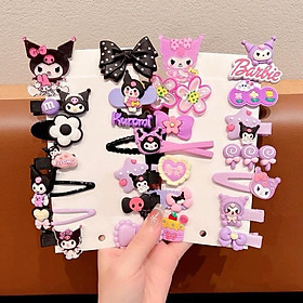 Set kẹp,Cặp,Cột tóc 14 món cho bé gái hình '' KUROMI '' cute xinh xắn hot 2024 - giao mầu ngẫu nhiên