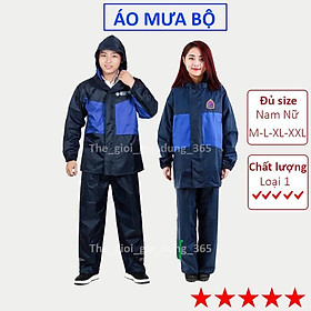 Áo Mưa Bộ Cao Cấp 2 Lớp - Quần Áo Mưa 1 Người Có Mũ, Túi Đựng, Khóa Kéo Siêu Bền, Không Thấm Nước Đủ Size