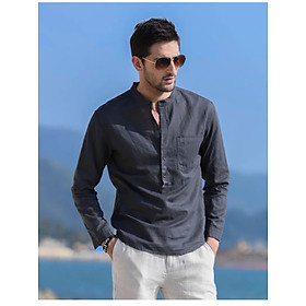 Áo sơ mi hàn quốc cổ tàu, sơ mi mới về 2024, đơn giản, thanh lịch