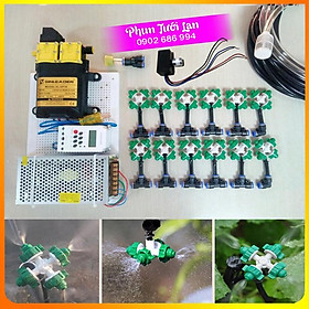 Máy Bơm Đôi Tưới Phun Sương Béc 4 Hướng cho Giàn Lan, Hoa, Cây Cảnh Tưới Cây Tự Động