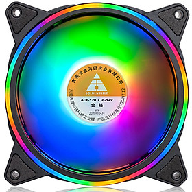 Quạt tản nhiệt, Fan Case Led Golden Field  Ring+inner RGB (FIX) - S01   RGB cao cấp , các mầu cố định hiệu ứng _ Hàng chính hãng	