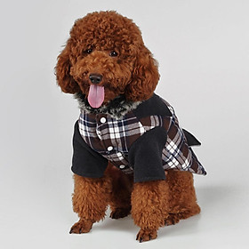 Pet Dog Overcoat Winter Clothes Christmas Outfit with Horn Buttons Pockets