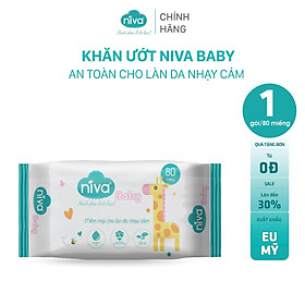 Combo 03 Khăn Ướt Niva Baby 80 Tờ NB1 Đa Năng, Tiện Dụng, Diệt Khuẩn, An Toàn Cho Trẻ Sơ Sinh Phụ Nữ Mang Thai