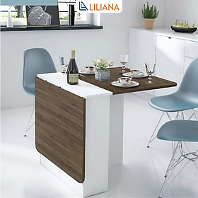 Mua Bàn ăn Gỗ ( 75*80*142) thông minh hiện đại gấp gọn có bánh xe phòng khách- BATM5