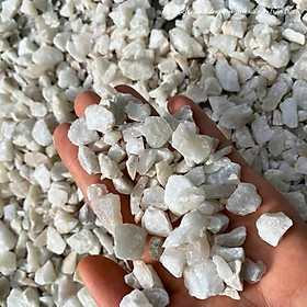 Đá Thạch Anh Trắng Vụn 1cm NHASAN Đá Tự Nhiên Rải Nền, Trấn Trạch, Trang Trí Bể Cá, Chậu Cây