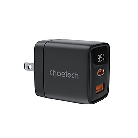 Củ sạc Choetech PD6052 nhanh 35W 2 cổng Usb A+ Type C có màn hình LED hiển thị thông số sạc (hàng chính hãng)
