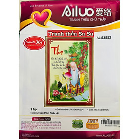 Mua Tranh thêu chữ thập Thọ AL53552  tranh 3D  kích thước 55 x 80 cm