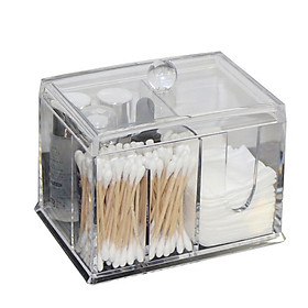 Cotton Swabs Organizer Box Cosmetic Storage Holder Clear Acrylic Makeup Storage Box Portable Cotton Pad Container