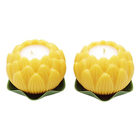 Mua Hộp 2 Nến Thơm Hoa Sen Lớn Quang Minh Candle NQM2547 (Vàng)