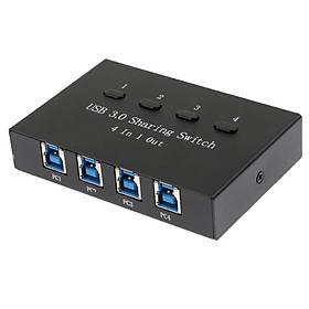 USB 3.0 Sharing Manual Switch KVM Adapter Box 4Ports Hub for Printer