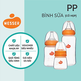 Bình sữa cổ hẹp PP Wesser 60ml/140ml/250ml
