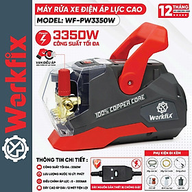 Mua Máy rửa xe công suất lớn WORKFIX WF-PW3350W  Công suất 3350w 200bar  Có chỉnh áp  Động cơ dây đồng