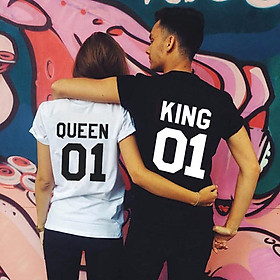 Áo Thun Ngắn Tay Nam Nữ Unisex 2 Màu King Queen 01