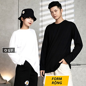 Áo Thun Tay Dài Nam Nữ Form Rộng Cổ Tròn Đủ 5 Màu Basic Đen, Trắng, Xanh, Hồng Chất Phông Cao Cấp Unisex GUF