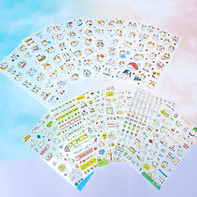 Combo 2 Bộ 6 Tấm Sticker Dán Trang Trí - Cuộc Sống Thú Cưng