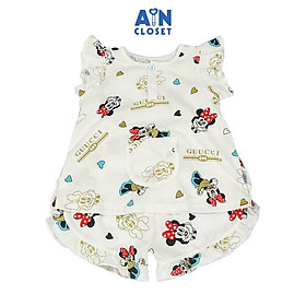 Bộ quần áo Ngắn bé gái họa tiết Mina Tim Trắng thun giấy - AICDBG9SNZSY - AIN Closet
