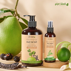 Dầu gội bồ kết - bưởi, dầu gội thảo dược thuần chay hỗ trợ kích mọc tóc Giọt Lành 500ml