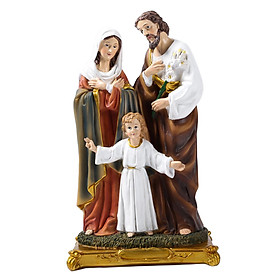 Resin Catholic Jesus Statue, The Holy Family Saint Joseph Virgin Mary Sculpture, Religious Home Tabletop Decor