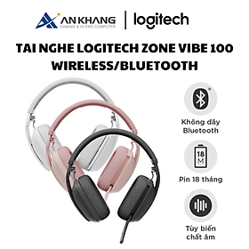 Mua Tai nghe không dây Logitech Zone Vibe 100 - Nhẹ  micrô khử ồn  Bluetooth đa điểm  Teams  Google Meet  Zoom  Mac/PC - Hàng Chính Hãng