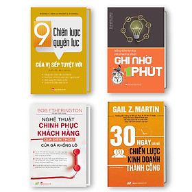 Combo 9 Chiến Lược Quyền Lực Của Vị Sếp Tuyệt Vời + Nâng Tầm Tư Duy Với Phương Pháp Ghi Nhớ Trong 1 Phút + Nghệ Thuật Chinh Phục Khách Hàng Qua Điện Thoại Của Gã Khổng Lồ + 30 Ngày Giải Mã Chiến Lược Kinh Doanh Thành Công