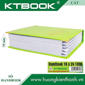 SỔ GHI CHÉP BÌA DA KTBOOK HANDBOOK CAO CẤP 1000 trang size 16 x 24 cm ruột giấy in caro có cắt góc