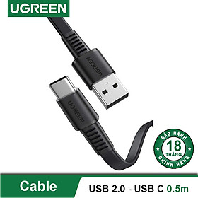 Mua Dây cáp USB 2.0 sang type C hãng UGREEN US332 dây dẹt dài 0.5-1m - Hàng nhập khẩu chính hãng