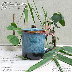 Mua Ly sứ có nắp men hỏa biến màu thiên thanh