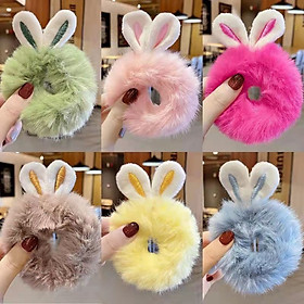 Scrunchies Lông Tai Thỏ Đủ Màu Siêu Cute - Dây Cột Tóc Lông Tai Thỏ Cute Đủ Màu Ulzzang