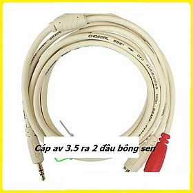 Mua Cáp av 3.5 ra 2 đầu bông sen 1m8 dây trắng tốt