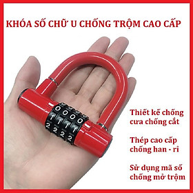 Mua Khóa số khóa chữ U 4 mã số chống trộm không cần chìa