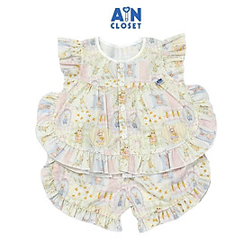 Bộ quần áo Ngắn bé gái họa tiết Thỏ Carrot Cotton - AICDBGKQKHHS - AIN Closet