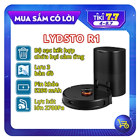 Robot hút bụi Xiaomi Lydsto W2 / Lydsto R1 Pro / Lydsto R1 với hộp đựng bụi tự động đổ rác kết hợp sạc thông minh - Hàng chính hãng